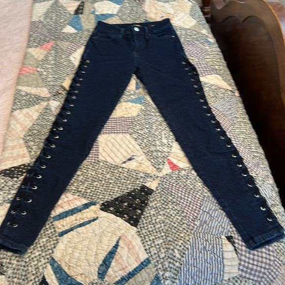 Guess 1981 Skinny, high waist, side laced, straight leg jeans - Picture 1 of 5